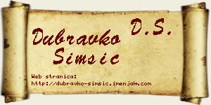 Dubravko Šimšić vizit kartica
